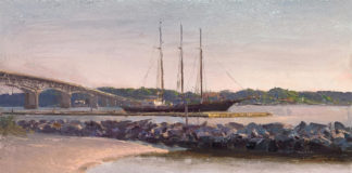 Palden Hamilton, “Toward Gloucester,” 2019, oil