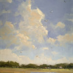 Featured Artwork: Laurel Daniel Landscape painting with large clouds, by Laurel Daniel