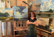 Painter Laurel Daniel in her studio.