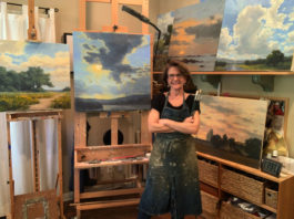 Artist Spotlight: Laurel Daniel Painter Laurel Daniel in her studio.