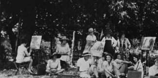 Photo of Christoval art colony painters; San Angelo Museum of Fine Arts show