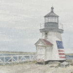 Mario Andres Robinson, “Brant Point Light Sketch,” 2020, watercolor, 9 x 12 in., Collection the artist, Plein air