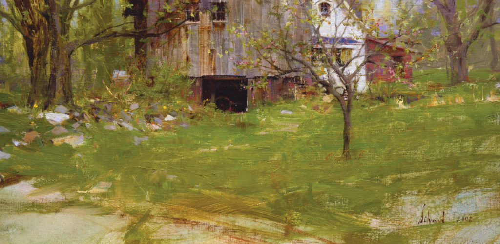 Richard Schmid, "Apple Blossoms" painting