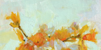 Alla Prima Oil painting of daffodils