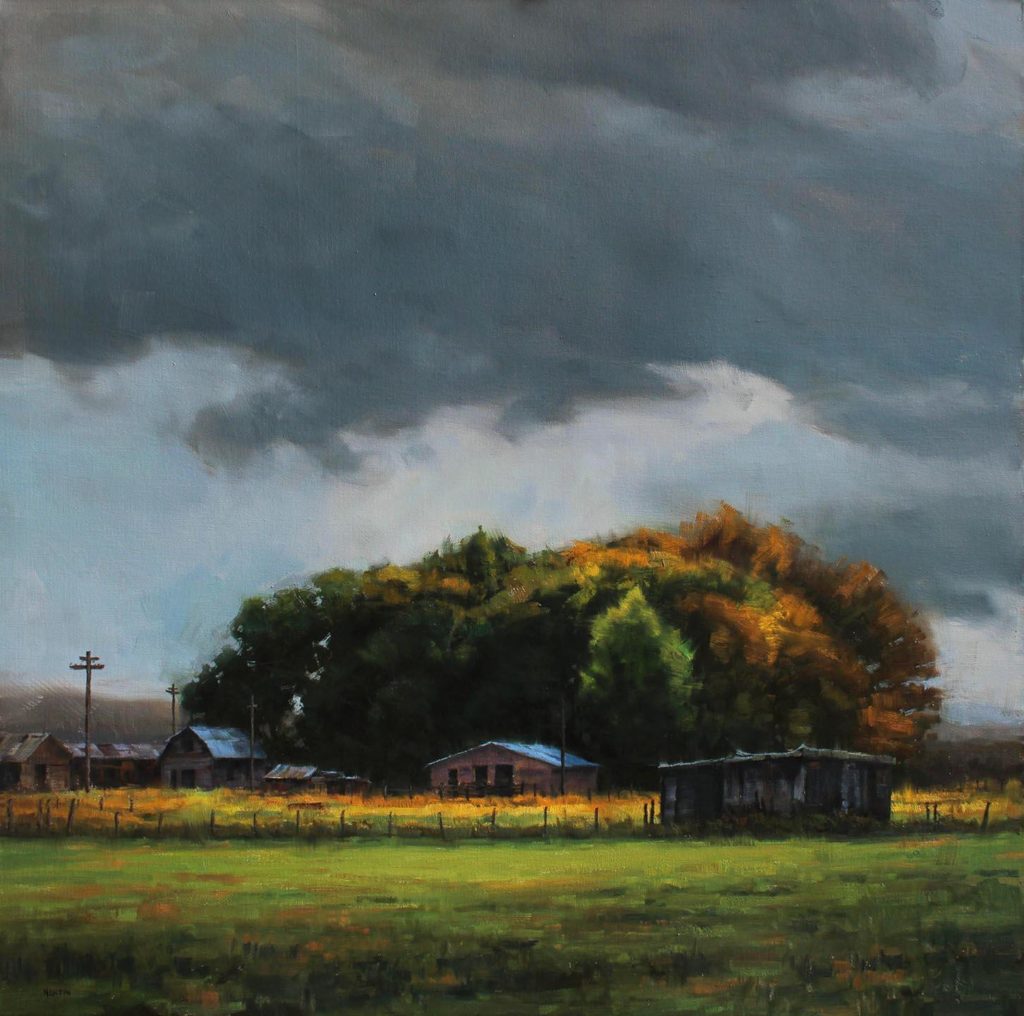 Wes Newton, “September Storm,” 36 x 36, oil