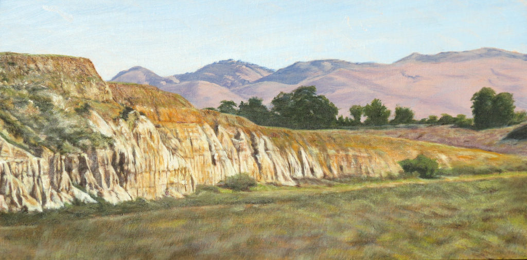 Landscape painting of the Santa Maria Levee Trail