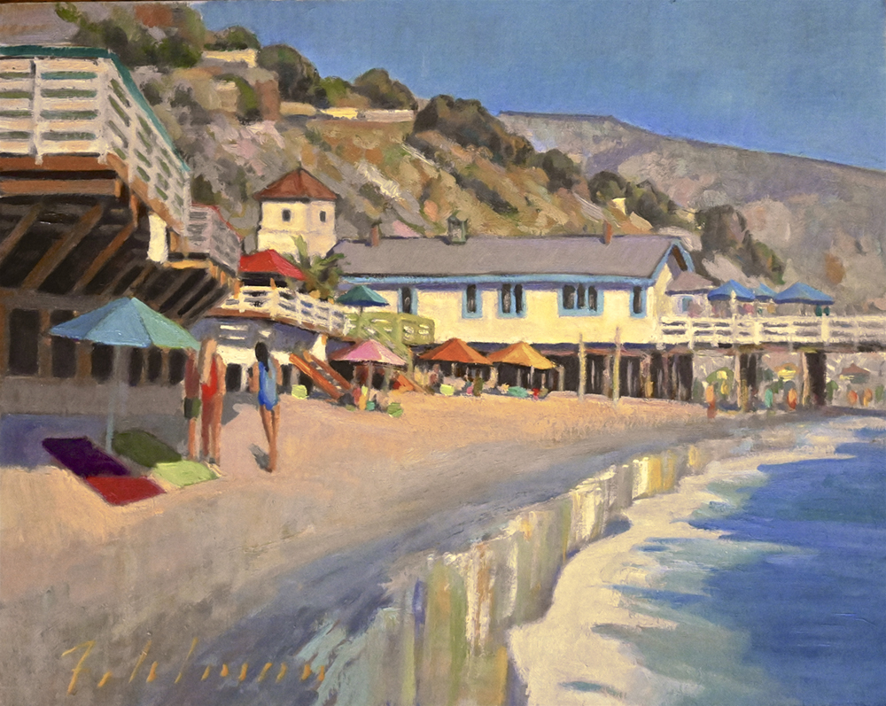 Oil painting of Malibu pier