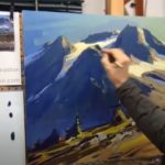 A scene from Charlie Easton's acrylic landscape painting demo