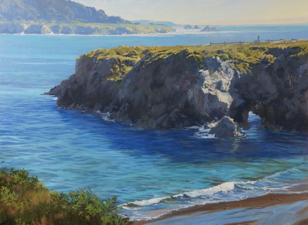 Anthony Scott, "Calm Afternoon At Mendocino Point," oil, 12 x 16 in.