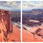 Jill Carver, “Canyonlands From Deadhorse Point,” 2020, oil, diptych, 30 x 30 in. panels