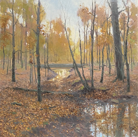 Painting of trees in autumn