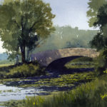 Ahhh … Rivers, Streams, Waterfalls Watercolor painting of a bridge