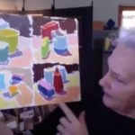 Color blocking in art demonstration