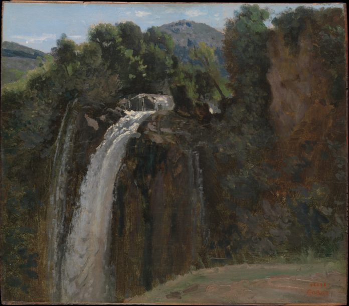 The Waterfall painting by Corot