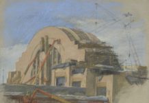 Pastel painting of Cincinnati Union Terminal