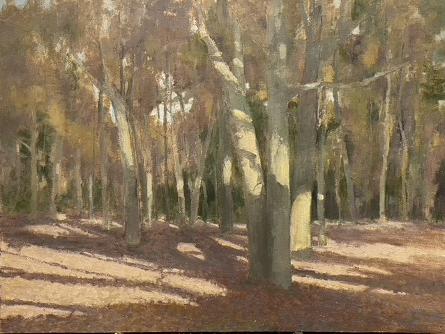 Painting of trees in winter