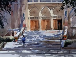 Watercolor: Letting Loose With a Little Planning Watercolor painting of a church