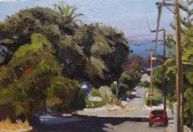 Scott W. Prior, “Old Carlsbad,” 2020, oil, 11 x 14 in., Available from artist, Plein air