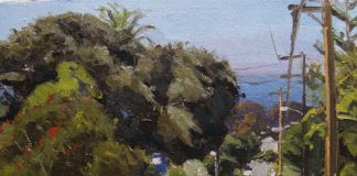 Scott W. Prior, “Old Carlsbad,” 2020, oil, 11 x 14 in., Available from artist, Plein air