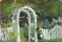 Dawn Whitelaw, “Margaret’s Gate,” 2020, oil, 8 x 10 in., Private collection, Plein air sketch