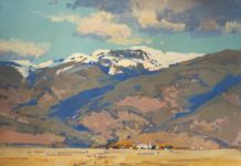 Scott Christensen, “Gouache Study,” 2020, gouache, 10 x 14 in. Private collection Plein air and studio