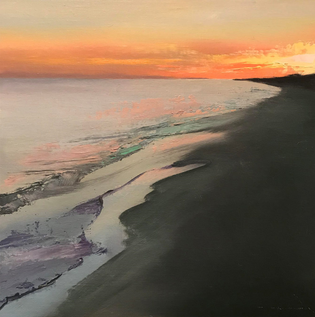 CW Mundy, "Sunset," 2018, oil on linen, 12 x 12 in.