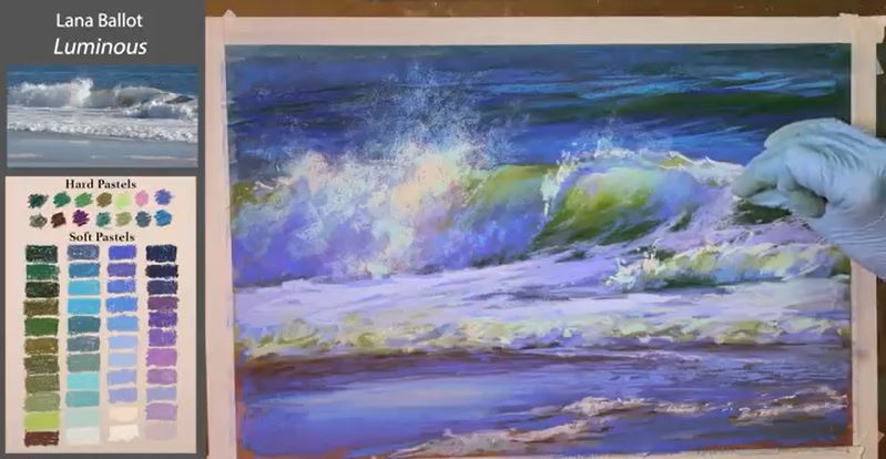 How to paint water using pastels