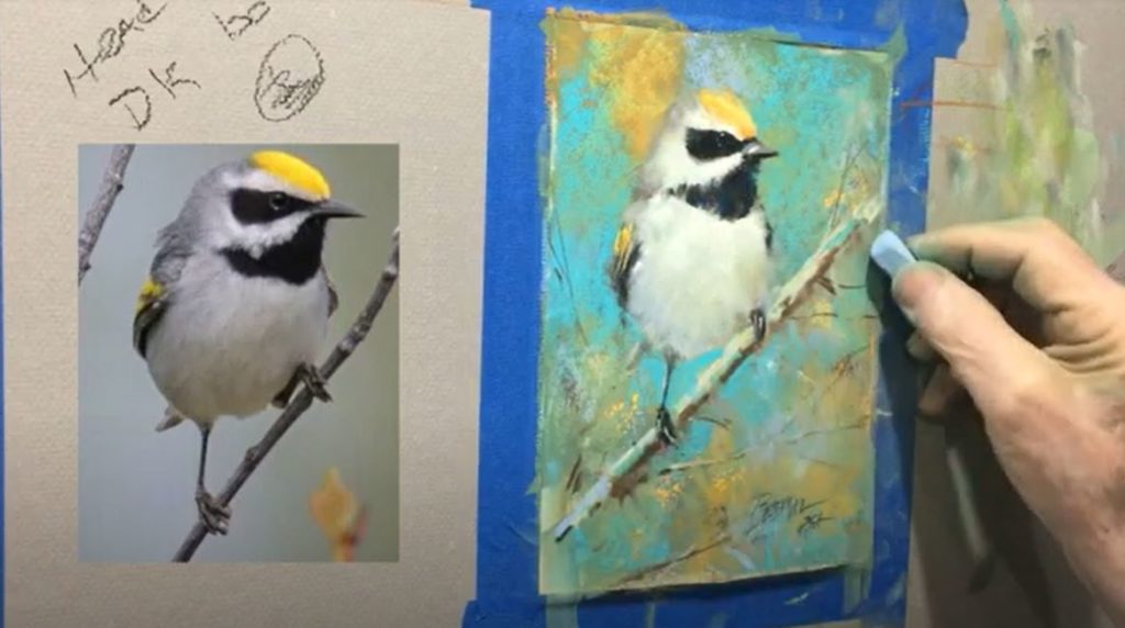 How to paint a bird with pastels