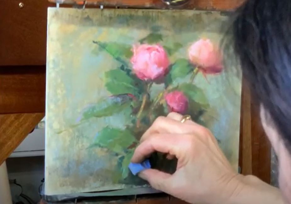 How to paint flowers using pastels