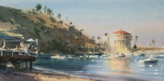 Andy Evansen, “Late Afternoon Sun,” 2020, watercolor, 11 x 15 in., Private collection, Plein air