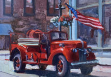 A Visual Paradise for Plein Air Painting Plein air painting - Rita Pacheco, “Lil’ Red on the Fourth of July,” 8” x 10”, available