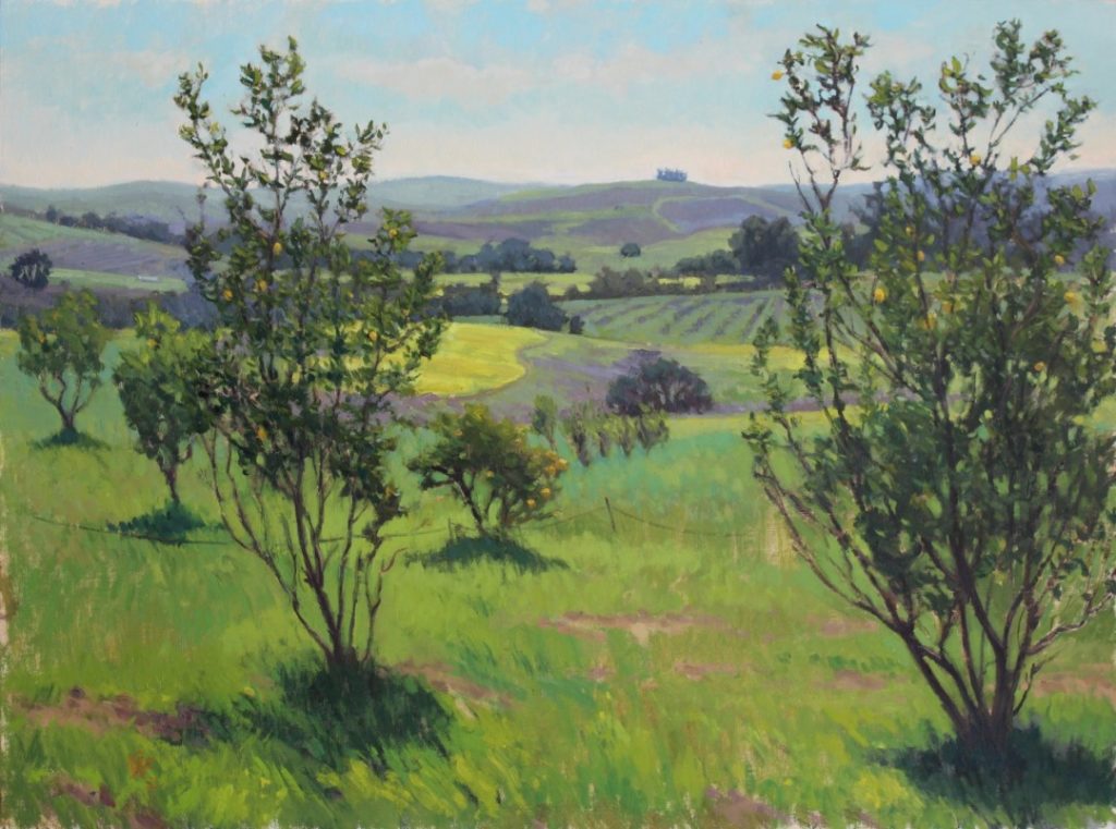 Wendy Franklin, "Lemon Trees at Green String Farm," oil, 18 x 24 in.