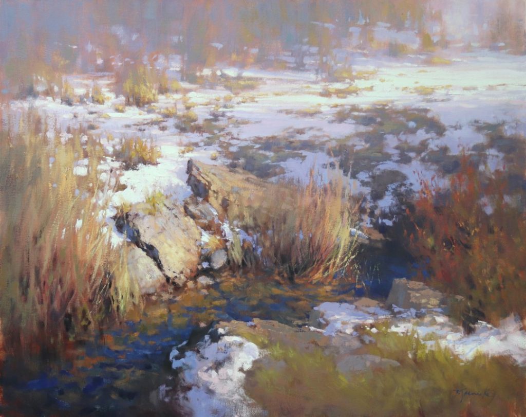 Barbara Jaenicke, "Creekside Reverie," oil, 24 x 30 in.