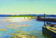 Putting in the Work Daniel K. Robbins, "At the Dock's End," 2021, oil, 11 x 14 in., private collection, plein air and studio