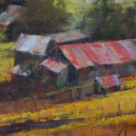 Chroma in art - Trey Finney, "Barn Mosaic," 2017, oil, 12 x 16 in., Private collection, Plein air and studio