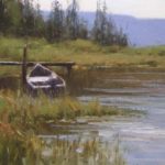 14 Guidelines for Painting Effective Edges In this painting, John indicates a meniscus effect along the shoreline.