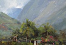 Dave Santillanes, "Beneath Kilea Cone," 2014, oil, 9 x 12 in., Private collection, Plein air