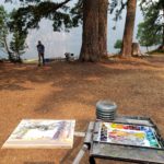Painting with watercolor en plein air