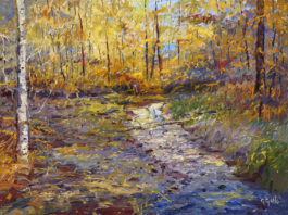 George Gallo, "Stream at New Hope," 38 x 50 inches, Oil on canvas