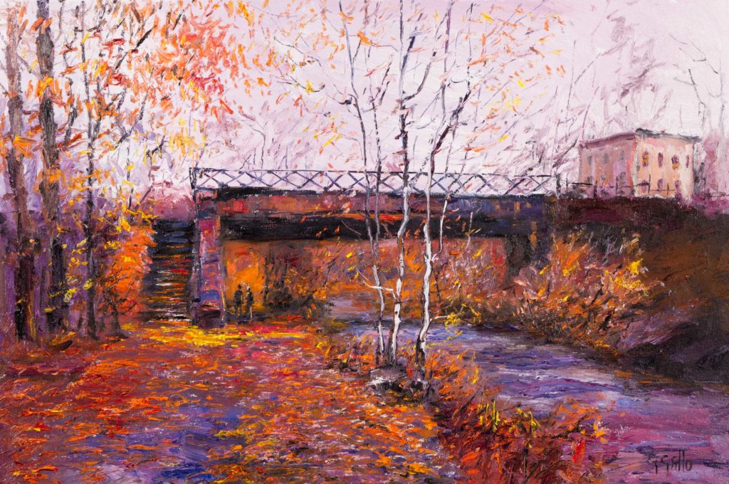 Art inspiration - George Gallo, "Under the Bridge," 24 x 36 inches, Oil on canvas