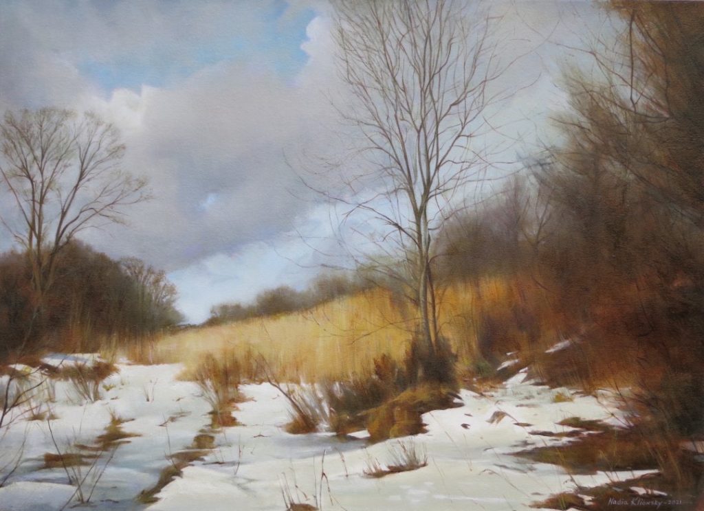Nadia Klionsky, "Not Yet Spring," oil, 28 x 38 in.