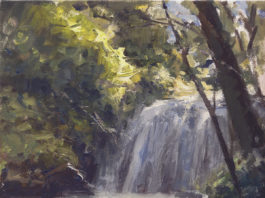 How to paint waterfalls - "Tanyard Creek Waterfall" by Howard Friedland