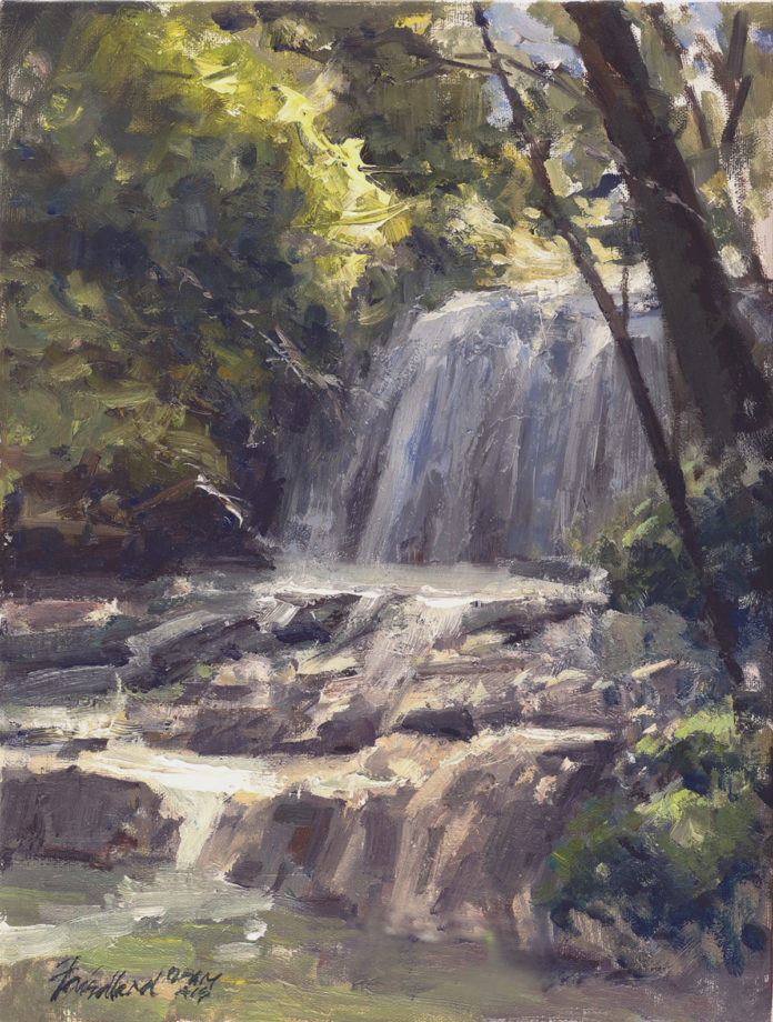 How to paint waterfalls - "Tanyard Creek Waterfall" by Howard Friedland