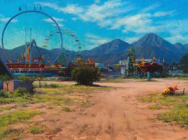 6 Vibrant Paintings of Fairs and Festivals Carl Bretzke, "Rocket Ride," Undated, oil, 24 x 36 in., Private collection, Studio