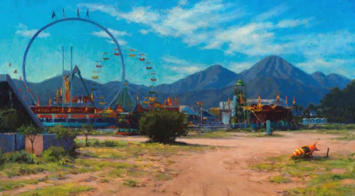 Carl Bretzke, "Rocket Ride," Undated, oil, 24 x 36 in., Private collection, Studio