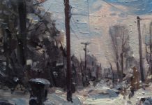 How to paint with white - "Winter in the Alley" by Kyle Buckland