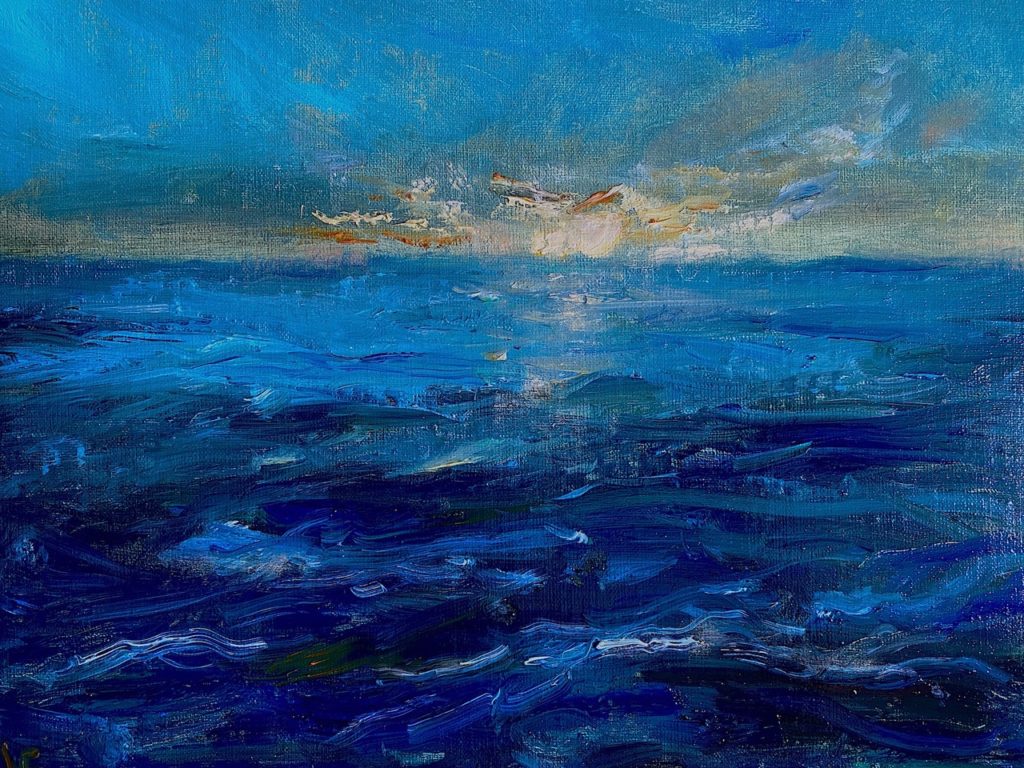 Josh Chang, "Sunrise #2," Oil, 9 x12 in.
