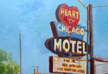 Mark Cleveland, "Stuck at the Light: Heart o’ Chicago," Oil, 12 x 12 in.