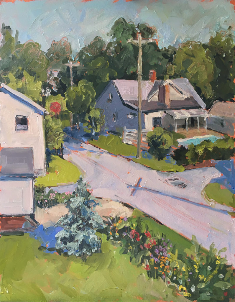 Sarah Baptist, "Out Dad’s Studio Window," 2018, oil, 14 x 11 in., Private collection, Plein air