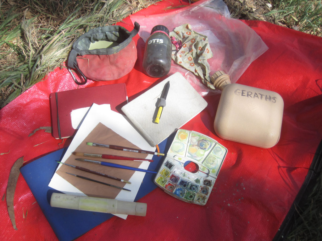 The plein air painting gear set-up of Gary Geraths